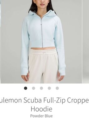 lululemon athletica Pale Blue Cropped Fitted Scuba Jacket